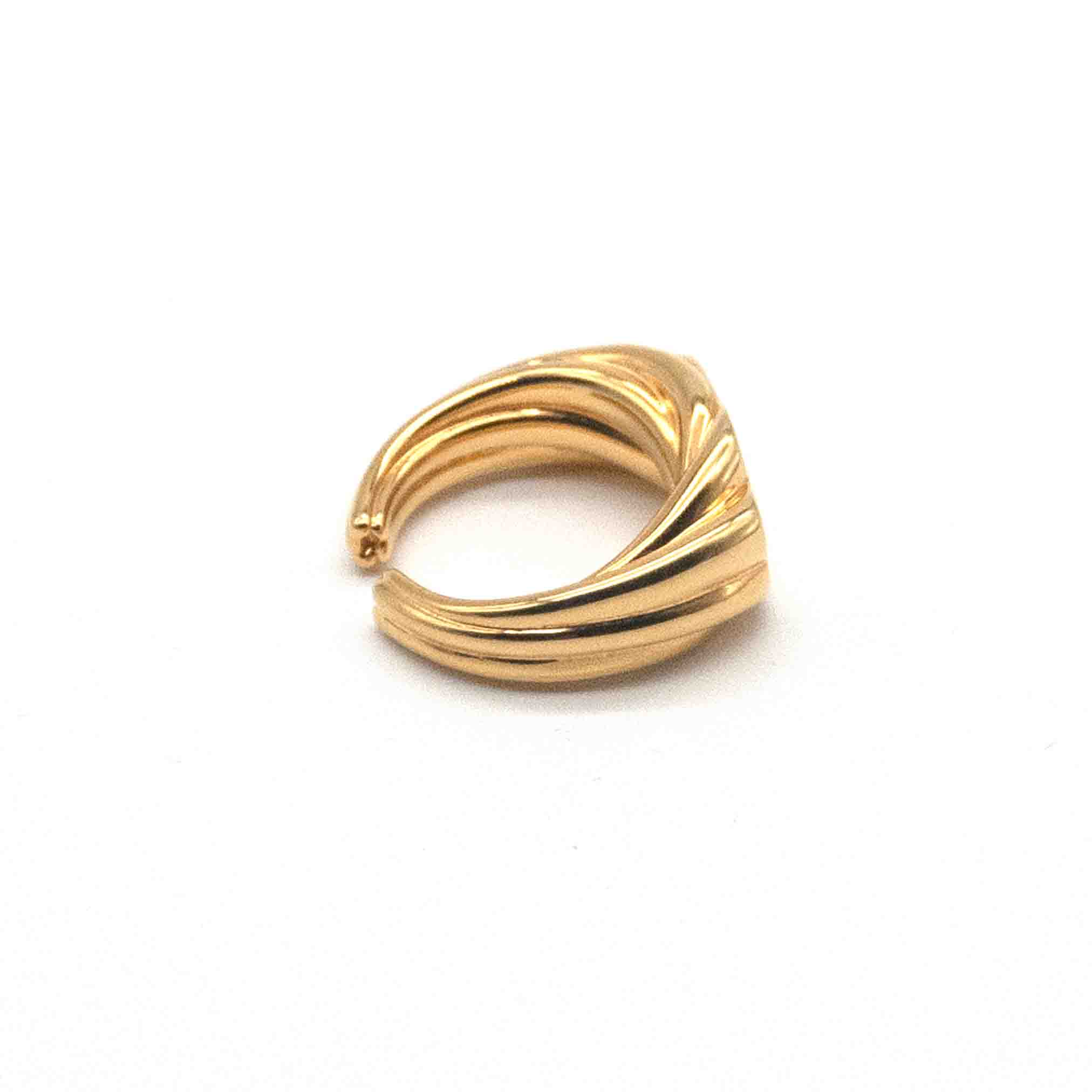 Bold Platform Silver and Gold-Plated Vermeil Ring